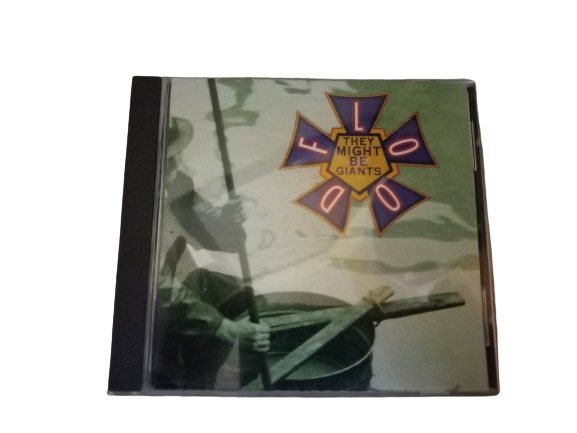picture of They Might be Giant's Flood album cover on a clear CD case